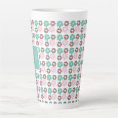 Kerst Frosted Donuts Roze Doodles Initiaal Latte Mok (Voorkant)