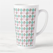Kerst Frosted Donuts Roze Doodles Initiaal Latte Mok (Rechts)