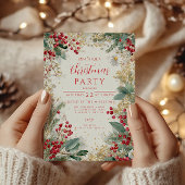 Kerst Frosted Pine en Goud Kaart