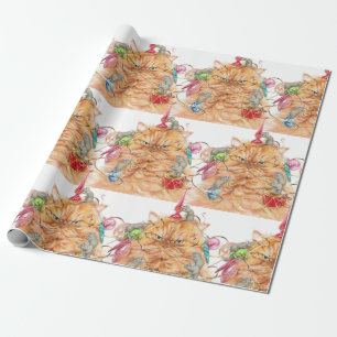 Kerst Fun Grumpy Cat Mouse Dier Humor Art Cadeaupapier
