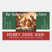 Kerst Fun Quote Ei Karton Verpakking Kip Rechthoekige Sticker (Voorkant)