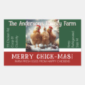 Kerst Fun Quote Ei Karton Verpakking Kip Rechthoekige Sticker (Voorkant)