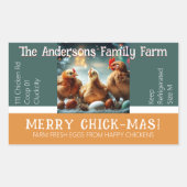 Kerst Fun Quote Ei Karton Verpakking Kip Rechthoekige Sticker (Voorkant)