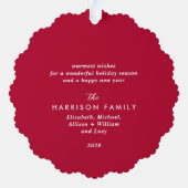 Kerst Furry Bright Pet Foto Rood Vakantie Ornament Kaart (Achterkant)