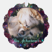 Kerst Furry Kerstmis Fotosjabloon Ornament Kaart (Achterkant)