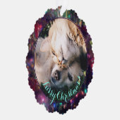 Kerst Furry Kerstmis Fotosjabloon Ornament Kaart (Rechts)