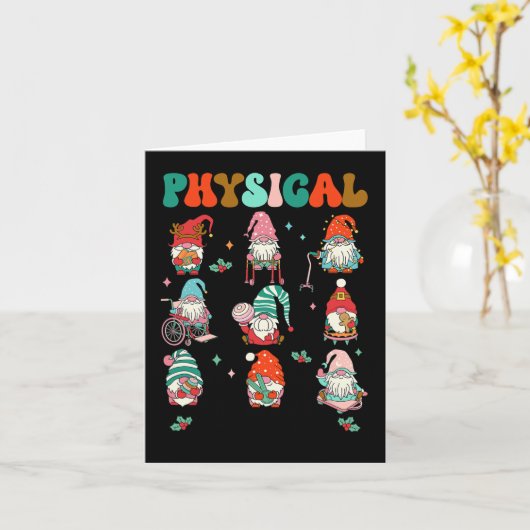 Kerst Fysieke Therapie Kerst Gnome Physica Kaart (Gele Bloem)