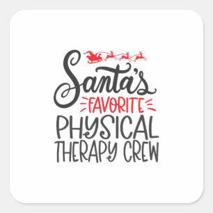 Kerst Fysieke therapie, santas fav Vierkante Sticker