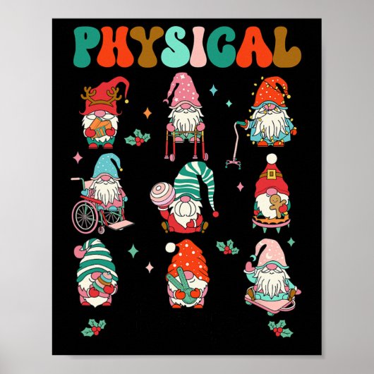 Kerst Fysiotherapie Kerst Gnome Fysica Poster (Voorkant)