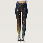 Kerst Galaxy Glitter Dazzling Leggings (Voorkant)