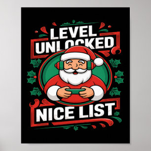 Kerst Gamer Boys Leuke Lijst Videogame Santa XM Poster