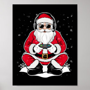 Kerst Gamer Boys Teen Videogame Santa Xmas Poster