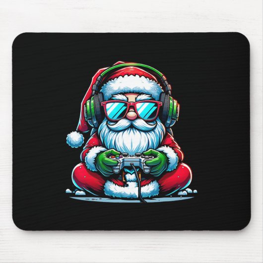 Kerst Gamer Boys Videogame Kerstman Muismat (Voorkant)