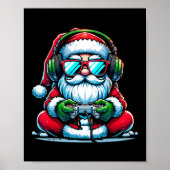 Kerst Gamer Boys Videogame Kerstman Poster (Voorkant)