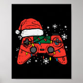 Kerst Gamer Controller Xmas Boys Kinder Jeugd Me Poster (Voorkant)