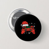 Kerst Gamer Controller Xmas Boys Kinder Jeugd Me Ronde Button 5,7 Cm (Voorkant /achterkant)