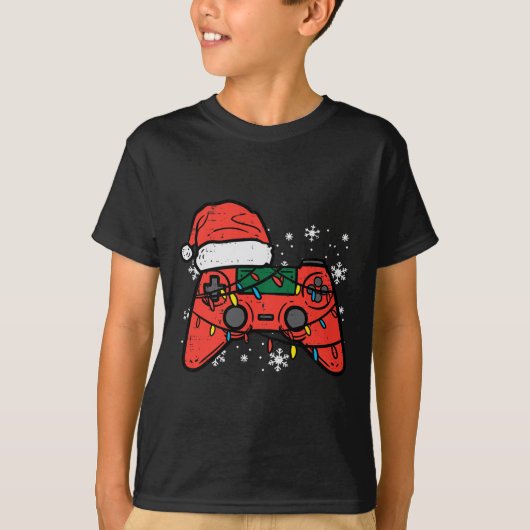 Kerst Gamer Controller Xmas Boys Kinder Jeugd Me T-shirt (Voorkant)