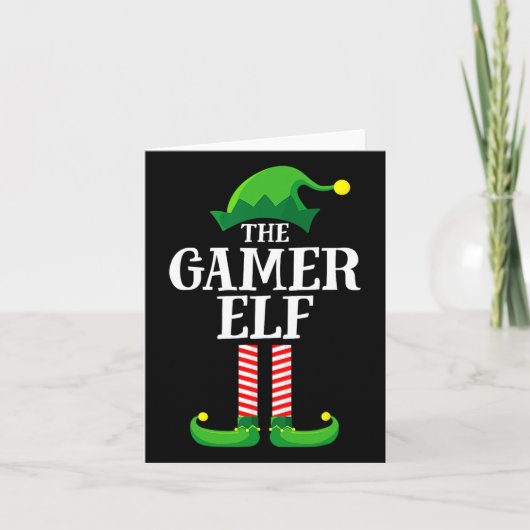 Kerst Gamer Elf Bijpassende Familie Groep Kerstmis Kaart (Voorkant)