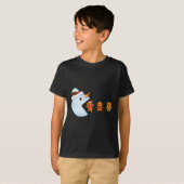 Kerst Gamer Grappig Videospel Sneeuwman Eet Ginge T-shirt (Voorkant volledig)