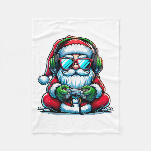 Kerst Gamer Jongens Videospel Santa Kerstmis _1 Fleece Deken