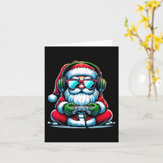Kerst Gamer Jongens Videospel Sint Kerstmis  Kaart (Gele Bloem)
