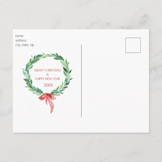 Kerst Gardland familie foto vakantie Briefkaart (Achterkant)