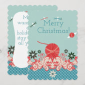 Kerst garen breien naalden haak engel feestdagenkaart (Voorkant / Achterkant)