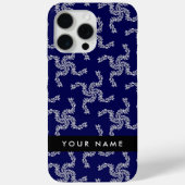 Kerst Garland, Blauw, Jouw naam, Personaliseer Case-Mate iPhone Case (Achterkant)