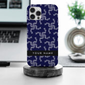 Kerst Garland, Blauw, Jouw naam, Personaliseer Case-Mate iPhone Case