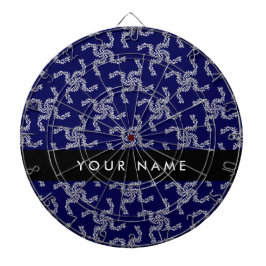 Kerst Garland, Blauw, Jouw naam, Personaliseer Dartbord
