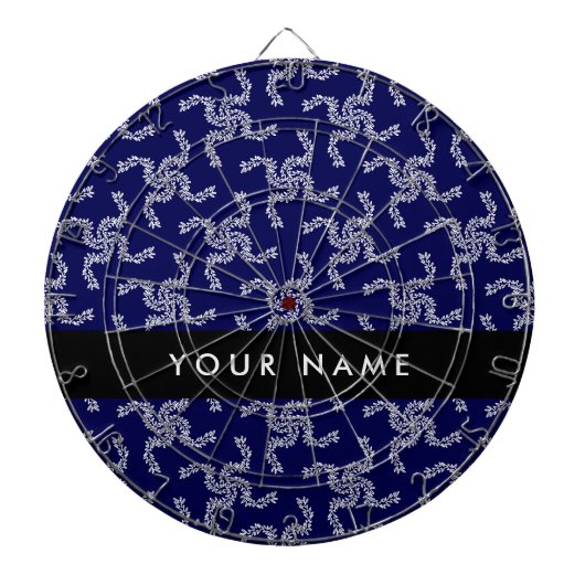 Kerst Garland, Blauw, Jouw naam, Personaliseer Dartbord (Voorkant)
