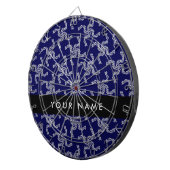 Kerst Garland, Blauw, Jouw naam, Personaliseer Dartbord (Voorkant Rechts)