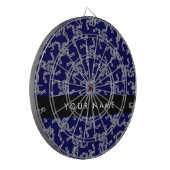 Kerst Garland, Blauw, Jouw naam, Personaliseer Dartbord (Voorkant Links)