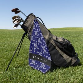 Kerst Garland, Blauw, Jouw naam, Personaliseer Golfhanddoek