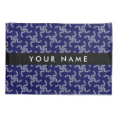 Kerst Garland, Blauw, Jouw naam, Personaliseer Kussensloop (Achterkant)