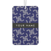 Kerst Garland, Blauw, Jouw naam, Personaliseer Luchtverfrisser (Achterkant)