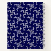 Kerst Garland, Blauw, Jouw naam, Personaliseer Notitieboek (Achterkant)