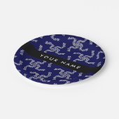 Kerst Garland, Blauw, Jouw naam, Personaliseer Papieren Bordje (Gekanteld)