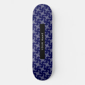 Kerst Garland, Blauw, Jouw naam, Personaliseer Persoonlijk Skateboard (Voorkant)