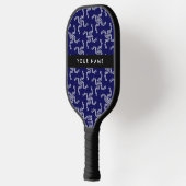 Kerst Garland, Blauw, Jouw naam, Personaliseer Pickleball Paddle (Links)