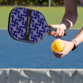 Kerst Garland, Blauw, Jouw naam, Personaliseer Pickleball Paddle