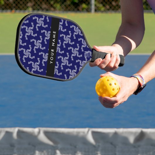 Kerst Garland, Blauw, Jouw naam, Personaliseer Pickleball Paddle (Insitu)