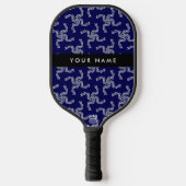 Kerst Garland, Blauw, Jouw naam, Personaliseer Pickleball Paddle (Voorkant)