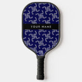 Kerst Garland, Blauw, Jouw naam, Personaliseer Pickleball Paddle (Achterkant)