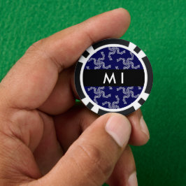 Kerst Garland, Blauw, Jouw naam, Personaliseer Poker Chips