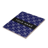 Kerst Garland, Blauw, Jouw naam, Personaliseer Tegeltje (Zijkant)