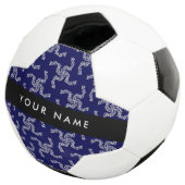 Kerst Garland, Blauw, Jouw naam, Personaliseer Voetbal (Drie kwart)