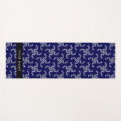 Kerst Garland, Blauw, Jouw naam, Personaliseer Yogamat (Voorkant (horizontaal))