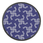 Kerst Garland Blauw, Kerstdecoratie, Kerstmis Hockey Puck (Voorkant)