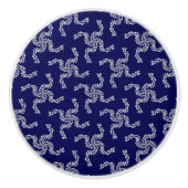 Kerst Garland Blauw, Kerstdecoratie, Kerstmis Keramische Knop (Voorkant)